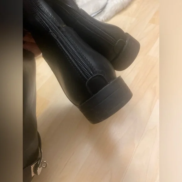 Black Knee-High rain Boots - Picture 11 of 16